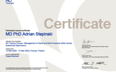Chirurgia ręki i nadgarstka – ukończenie zaawansowanego kursu AO Trauma